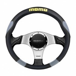Оплетка на руль MOMO-305 Universal (черн/серый) перфор.кожа M